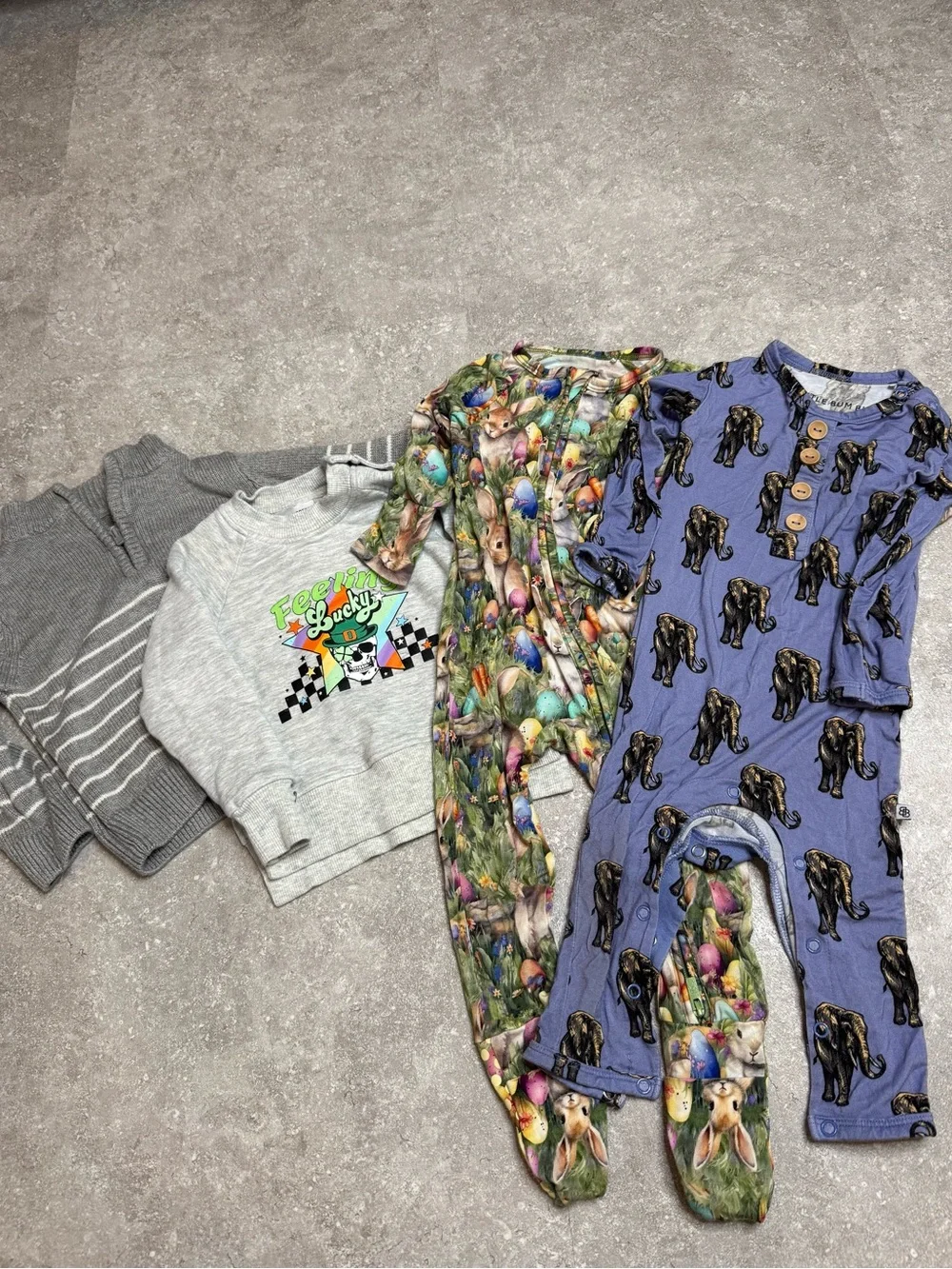 Bums & Roses Bamboo Onesie Sweater Crewneck Bundle 6-18 months